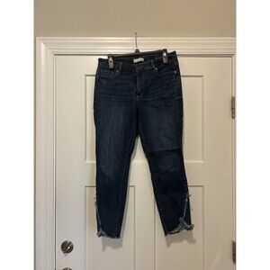 Ann Taylor LOFT Women's Size 10 / 30 Curvy Skinny Mid Rise Slit Cuffs Blue Jeans